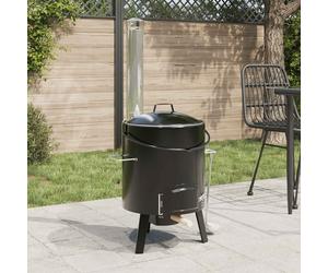 vidaXL Cañón para gulasch con chimenea y tapa acero esmaltado