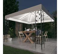 vidaXL Carpa Cenador de Jardín con Tira de Luces 3x3 m 180 g/m² Parasol Color Blanco, Taupé, Antracita y mas