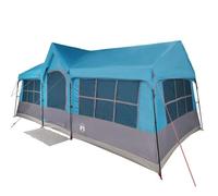 vidaXL Carpa de Camping Azul para 12 Personas, Impermeable, portátil, Refugio al Aire Libre con Ventanas de Malla, Cuerdas y estacas, Interior Amplio para la Familia, Ideal para el Verano, Actividad