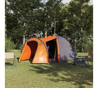 vidaXL Carpa de cúpula Iglú Gris y naranja 384 x 254 x 170 cm