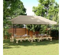 vidaXL Tienda de campaña para fiestas, 292 x 580 x 315 cm, color beige, tela Oxford