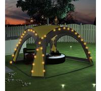 vidaXL Carpa de fiesta con LED 4 paredes laterales verde 3,6x3,6x2,3 m