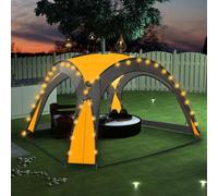 vidaXL Carpa de fiesta con LED 4 paredes laterales verde 3,6x3,6x2,3 m
