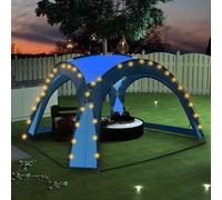 vidaXL Carpa de fiesta con LED y 4 paredes laterales azul 3,6x3,6x2,3m
