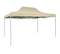 vidaXL Carpa de Fiesta Jardín Plegable Pop-up Acero Tela Crema 3x4,5m Cenador