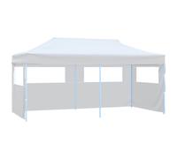 vidaXL Carpa de fiestas plegable paredes laterales acero blanco 3x6 m