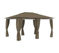 vidaXL Carpa de Jardín con Cortinas Cenador de Fiestas Toldo Color Taupé, Antracita, y mas