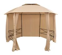 vidaXL Carpa de jardín con cortinas hexagonal 360x265 cm