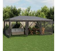 vidaXL Carpa para fiestas 10 paredes – Malla HDPE, Gris antracita 6x4 m