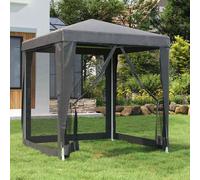 vidaXL Carpa para fiestas 4 paredes de malla HDPE gris antracita 2x2 m