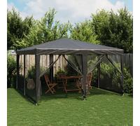 vidaXL Carpa para fiestas 8 paredes de malla HDPE gris antracita 4x4 m