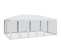 vidaXL Carpa para eventos 600x400x280 cm, 10 paredes de malla HDPE, resistente al agua y UV - Blanco