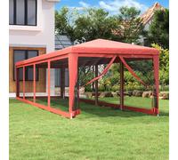 Carpa Para Fiestas Con 10 Paredes De Malla Hdpe Rojo 3x12 M Vidaxl