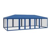 vidaXL Carpa para fiestas de malla 12 paredes 8x4 m HDPE azul
