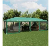 Carpa Para Fiestas Con 12 Paredes De Malla Hdpe Verde 8x4 M Vidaxl
