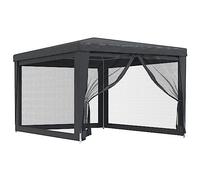 vidaXL Carpa para Fiestas con 4 Paredes de Malla, Cenador para Fiestas Bodas, Toldo Resistente al Agua, Carpa de Jardín Terraza, HDPE Gris Antracita