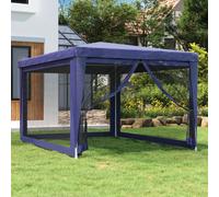 vidaXL Carpa para fiestas con 4 paredes de malla HDPE azul 3x4 m