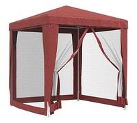vidaXL Carpa para Fiestas con 4 Paredes de Malla HDPE Rojo 2x2 m