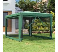 vidaXL Carpa para fiestas con 4 paredes de malla HDPE verde 3x4 m