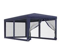 vidaXL Carpa para Fiestas con 6 Paredes de Malla, Cenador para Fiestas Bodas, Toldo Resistente al Agua, Carpa de Jardín Terraza, HDPE Azul