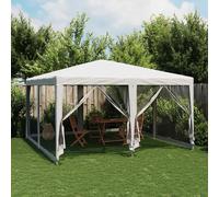 vidaXL Carpa para fiestas con 8 paredes de malla HDPE blanco 4x4 m