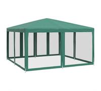 vidaXL Carpa para Fiestas con 8 Paredes de Malla HDPE Verde 4x4 m