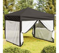 vidaXL Carpa para fiestas plegable con paredes gris antracita 3x3 m