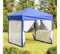 vidaXL Carpa para fiestas plegable con paredes laterales azul 2x2 m