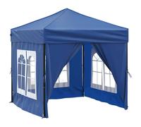 vidaXL Carpa para fiestas plegable con paredes laterales azul 2x2 m