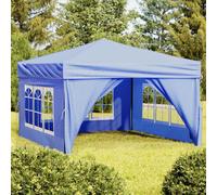 vidaXL Carpa para fiestas plegable con paredes laterales azul 3x3 m