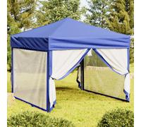 vidaXL Carpa para fiestas plegable con paredes laterales azul 3x3 m
