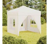 vidaXL Carpa para fiestas plegable con paredes laterales crema 2x2 m