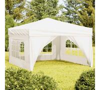 vidaXL Carpa para fiestas plegable con paredes laterales crema 3x3 m