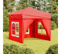 vidaXL Carpa para fiestas plegable con paredes laterales rojo 2x2 m