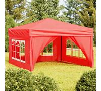 vidaXL Carpa para fiestas plegable con paredes laterales rojo 3x3 m