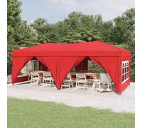 vidaXL Carpa para fiestas plegable con paredes laterales rojo 3x6 m