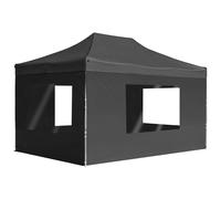 vidaXL Carpa plegable con paredes aluminio gris antracita 4,5x3 m