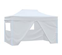 vidaXL Carpa plegable para celebraciones con 4 paredes blanco 3x4,5 m