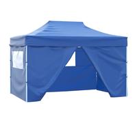 vidaXL Carpa Plegable Profesional 4 Paredes Acero Celebraciones Color Antracita, Azul, steel white y mas