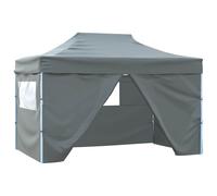 vidaXL Carpa Plegable Profesional 4 Paredes Acero Celebraciones Color Antracita, Azul, steel white y mas