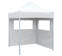 vidaXL Carpa plegable profesional con 2 paredes acero blanco 2x2 m