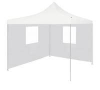 vidaXL Carpa plegable profesional con 2 paredes acero blanco 3x3 m