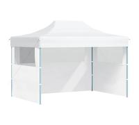vidaXL Carpa plegable profesional con 3 paredes acero blanco 280x410x315 cm