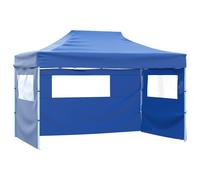 vidaXL Carpa Plegable Profesional con 3 Paredes Acero Celebraciones Color Antracita, Azul, Blanco y mas