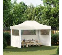 vidaXL Carpa plegable profesional con 3 paredes acero color crema 3x4m