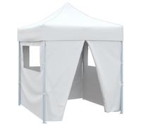 vidaXL Carpa plegable profesional con 4 paredes acero blanco 2x2 m