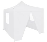 vidaXL Carpa plegable profesional con 4 paredes acero blanco 3x3 m