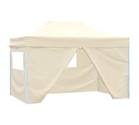 vidaXL Carpa plegable profesional con 4 paredes acero color crema 3x4m Crema