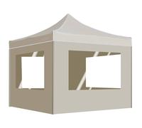 vidaXL Carpa plegable profesional con paredes aluminio crema 3x3 m