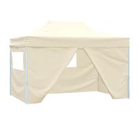 vidaXL Carpa pleglable Pop-up con 4 paredes 3x4,5 m blanco crema